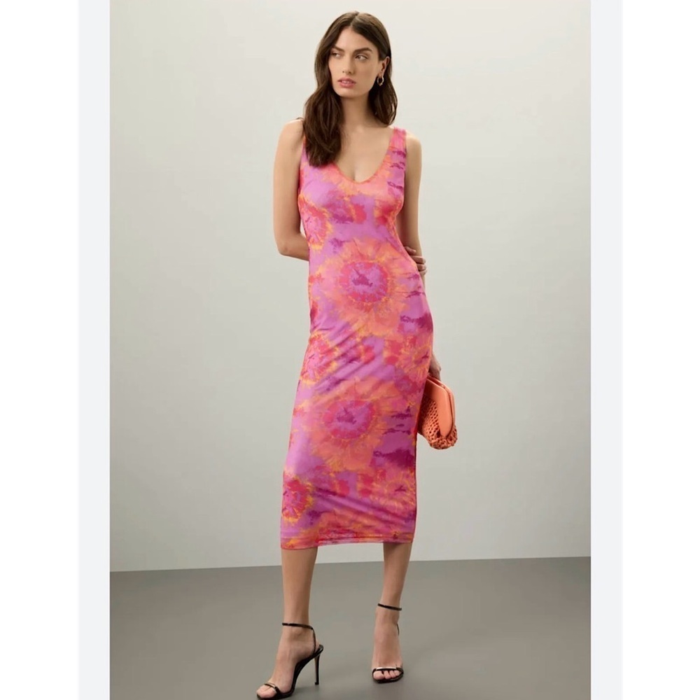 Ronny Kobo Tie Dye Mesh Maxi Dress